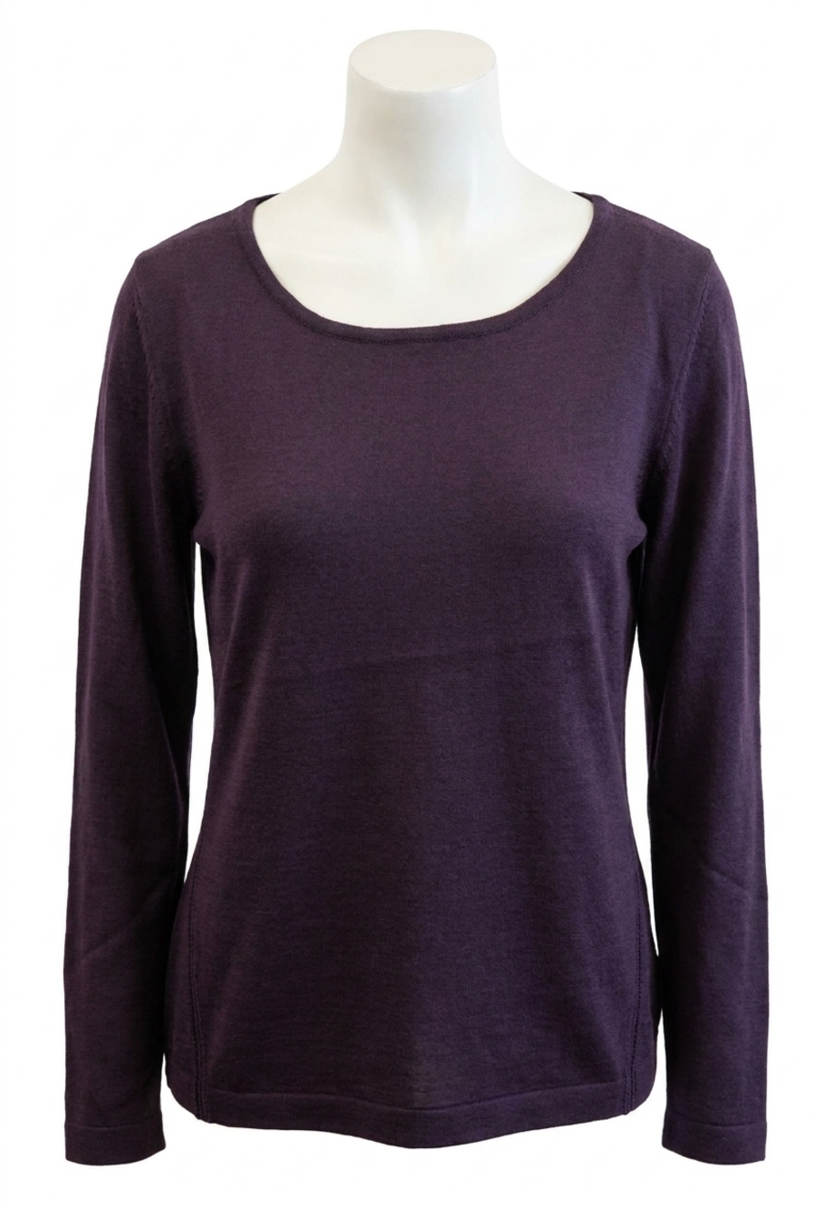 NEW ANGEL long sleeve scoop top in plum